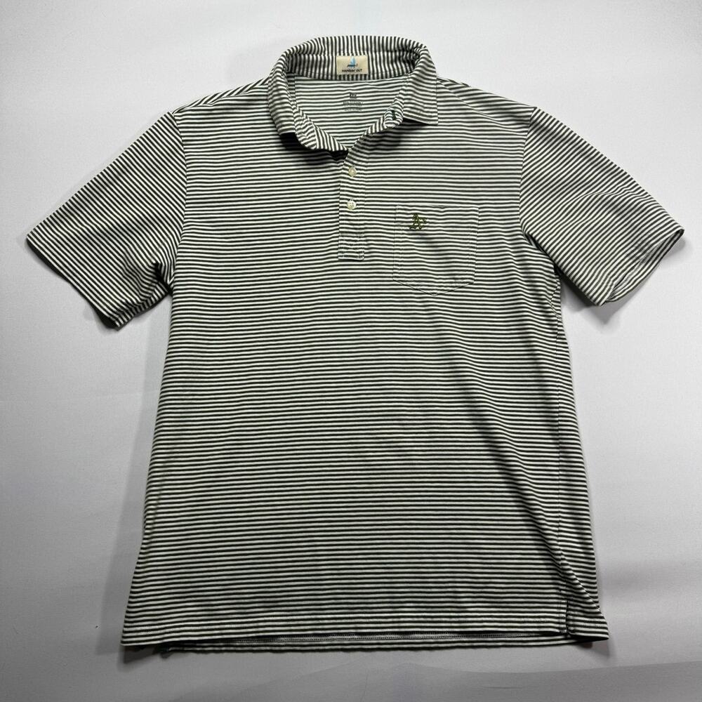 Johnnie-O Men's Short Sleeve Oakland A's Green Striped Polo Shirt - Size M‎